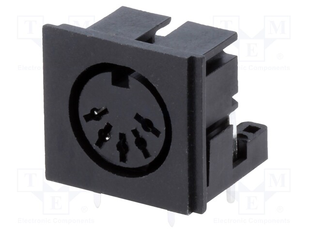 Socket; DIN; female; PIN: 5; Layout: 180°; angled 90°; THT