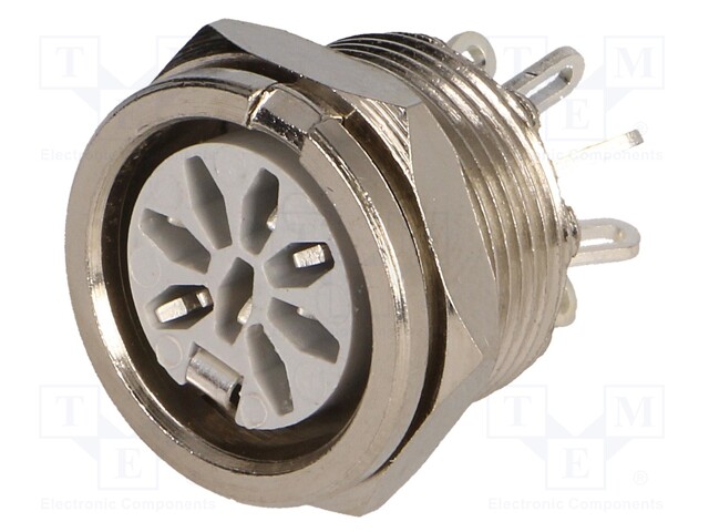 Socket; DIN; female; PIN: 8; Layout: 270°; for panel mounting,screw