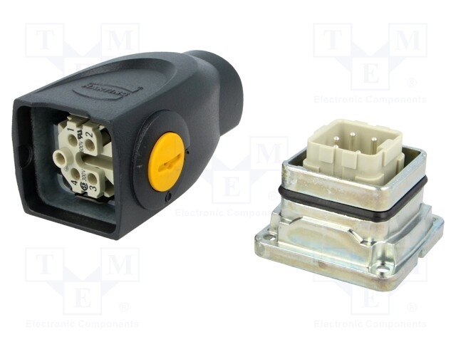 Connector: HAN; male + female; plug + socket; Han-Yellock 10
