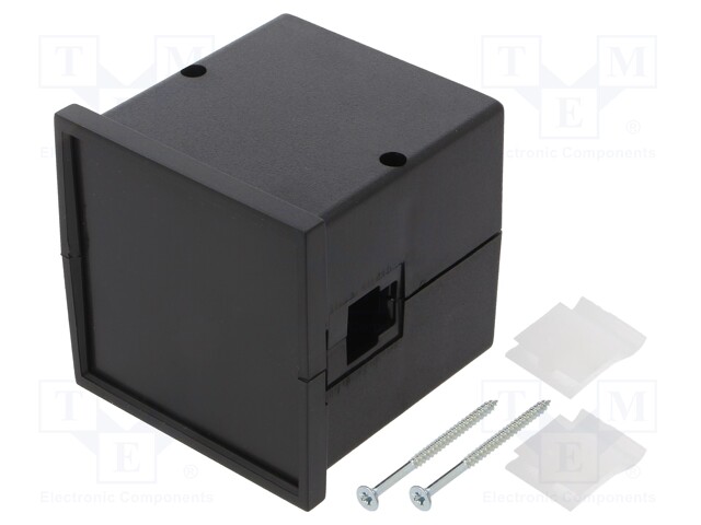 Enclosure: panel; X: 72mm; Y: 72mm; Z: 73mm; ABS; black; screwed