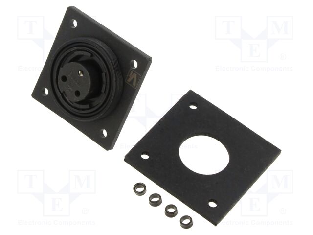 Connector: circular; socket; female; PIN: 3; 12A; 277V; low profile