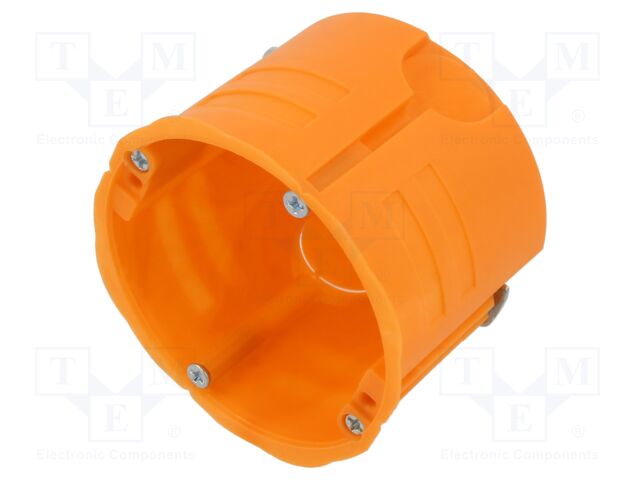 Enclosure: junction box; Ø: 68mm; plaster embedded; Kit: screws