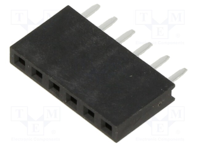 PCB Receptacle, Board-to-Board, 2.54 mm, 1 Rows, 6 Contacts, Through Hole Mount, M20 Series