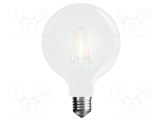 LED lamp; white cold; E27; 220÷240VAC; 800lm; P: 7W; 300°; 6400K