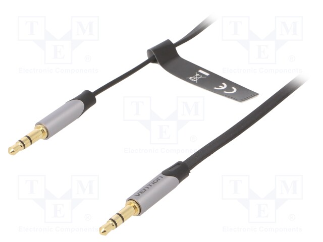 Cable; Jack 3.5mm plug,both sides; 3m; Plating: gold-plated