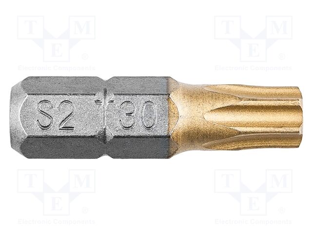 Screwdriver bit; Torx®; TX30; 1/4"; Overall len: 25mm; 2pcs.