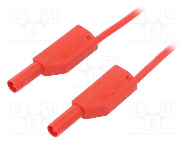 Test lead; silicone; 1m; red; 19A; 1kV; Cond.cross sec: 1mm2