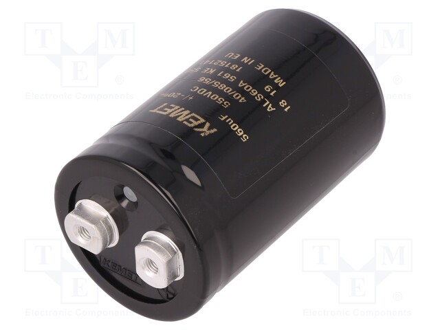 Capacitor: electrolytic; 560uF; 550VDC; Leads: screw; ESR: 535.95mΩ