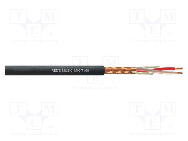 Wire: microphone cable; black; Cu; -25÷65°C; PVC; Package: 100m