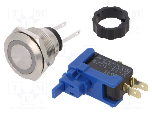 Switch: vandal resistant; Pos: 2; SPST NC + NO; 300mA/250VDC; IP65