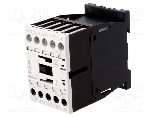 Contactor: 3-pole; NO x3; Auxiliary contacts: NC; 24VAC; 9A; DILM9