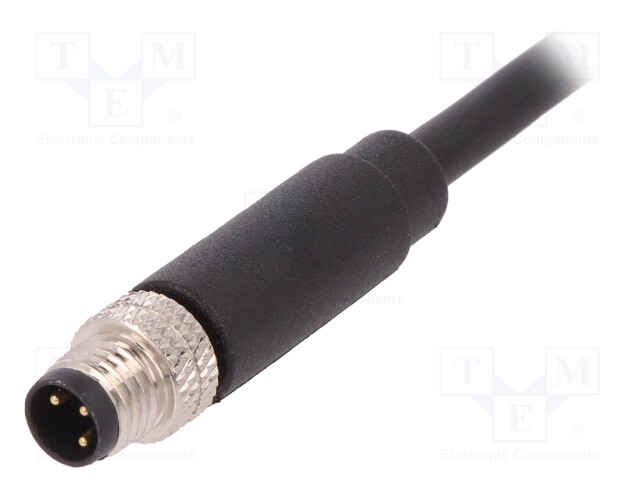 Connector: M8; male; PIN: 3; straight; plug; 3A; 60V; IP67; 1m; TPU