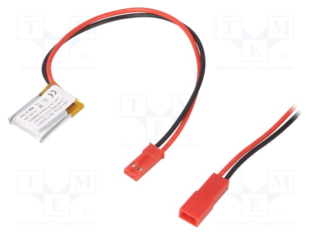 Re-battery: Li-Po; 3.7V; 70mAh; Leads: cables; 4x15x20mm