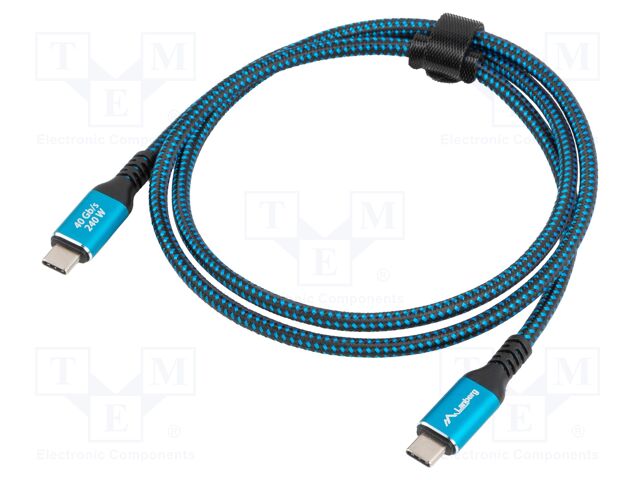 Cable; USB 4.0; USB C plug,both sides; nickel plated; 0.5m; box