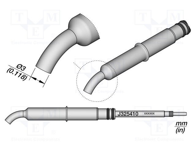 Nozzle: hot air; 3mm; for hot air station