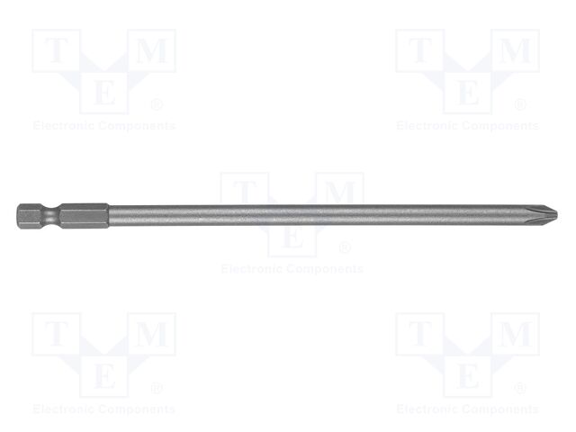 Screwdriver bit; Phillips; PH2; 1/4"; Overall len: 150mm