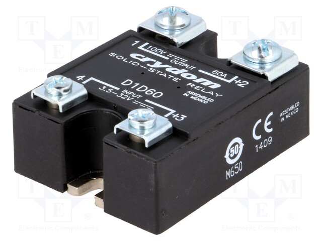 Relay: solid state; Ucntrl: 3.5÷32VDC; 60A; 1÷100VDC; Series: 1-DC