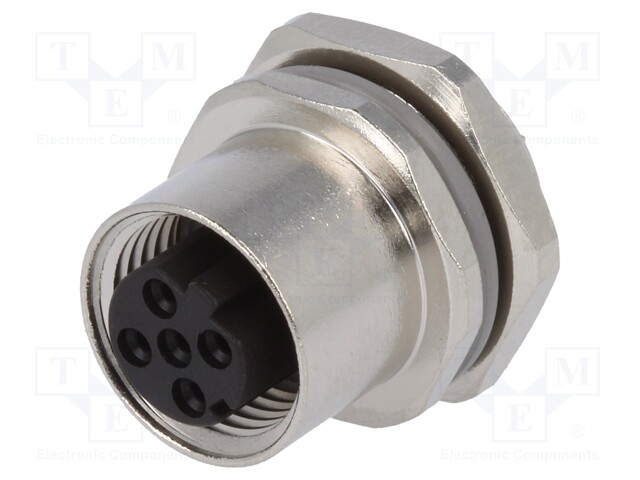 Socket; M12; PIN: 4; female; D code-Ethernet; soldering; IP67; 250V