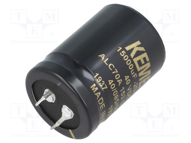 Capacitor: electrolytic; 15mF; 40VDC; ESR: 48mΩ; SNAP-IN; ±20%