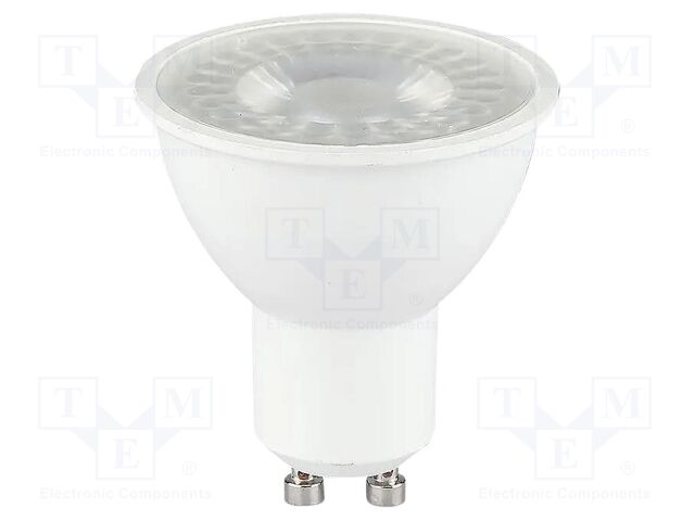 LED lamp; white warm; GU10; 220÷240VAC; 610lm; P: 7.5W; 110°; 3000K