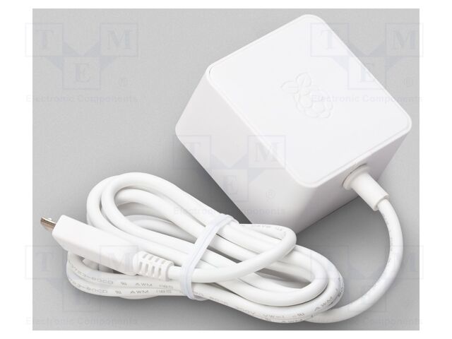 Power supply; 1.5m; white; 12.5W; 2.5A; Out: USB micro; 100÷240VAC