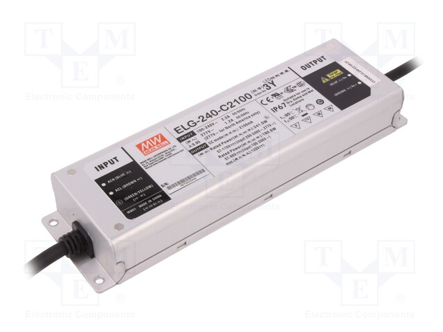 Power supply: switched-mode; LED; 241.5W; 57÷115VDC; 2100mA; IP67