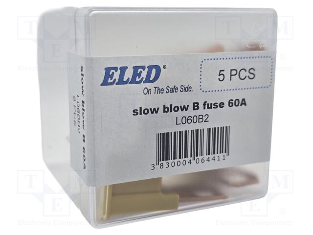 Fuse: fuse; 60A; 32VDC; automotive; 22.2mm; 22.2x15.2x45mm