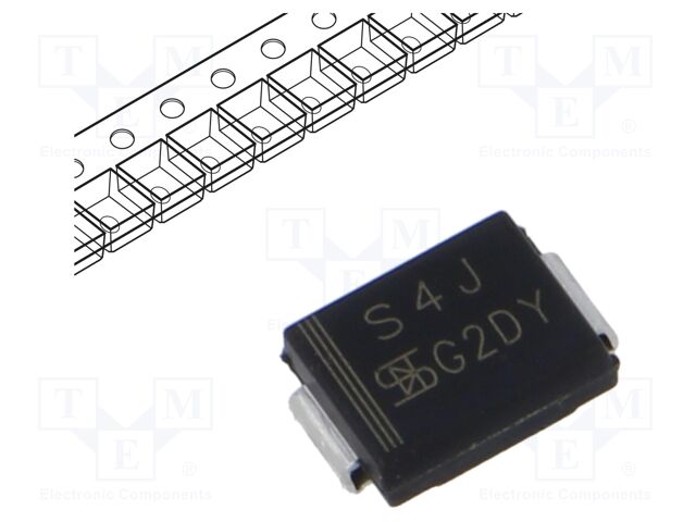 Diode: rectifying; SMD; 600V; 4A; 1.5us; SMC; Ufmax: 1.15V; Ifsm: 100A