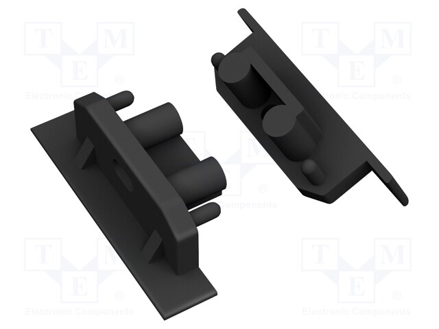 Cap for LED profiles; black; ABS; GEN2,with hole; Pcs: 20