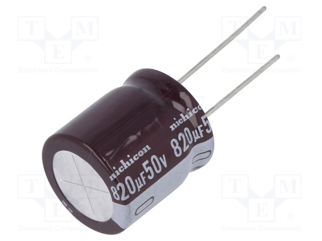 Capacitor: electrolytic; low impedance; THT; 820uF; 50VDC; ±20%