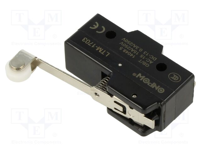 Microswitch SNAP ACTION; 15A/250VAC; 0.03A/250VDC; SPDT; ON-(ON)