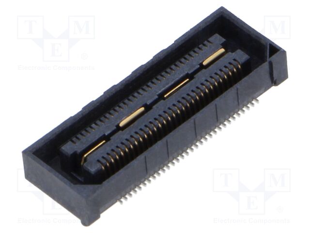 Mezzanine Connector, Ground Plane, Receptacle, 0.5 mm, 2 Rows, 60 Contacts, Surface Mount