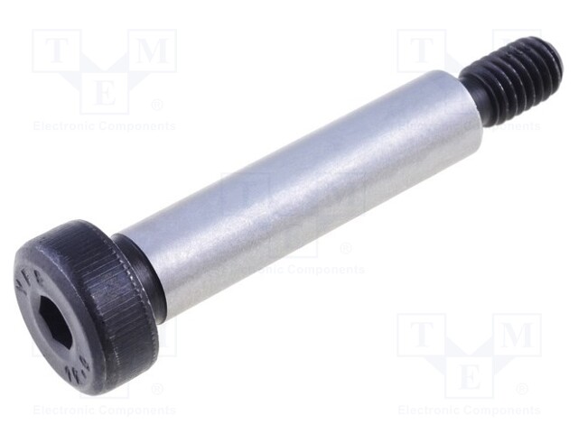 Shoulder screw; Mat: steel; Thread len: 11mm; Thread: M6; Cut: imbus