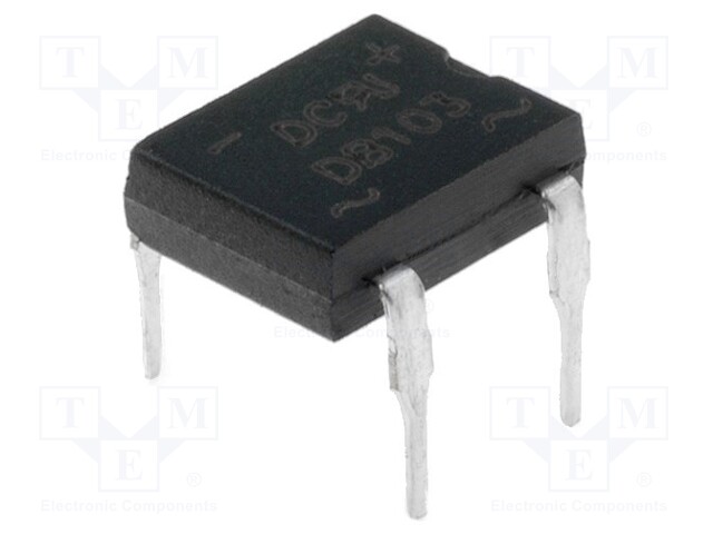 Single-phase bridge rectifier; Urmax: 200V; If: 1A; Ifsm: 50A; DB-1