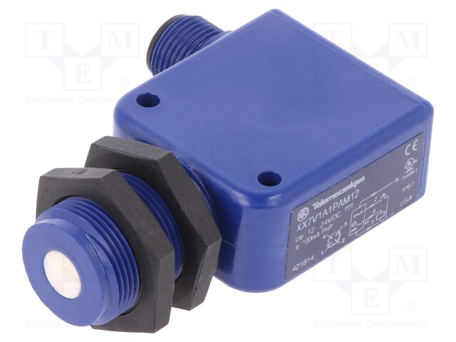 Sensor: ultrasonic; angular; Range: 0÷0.5m; PNP / NO; Housing: M18