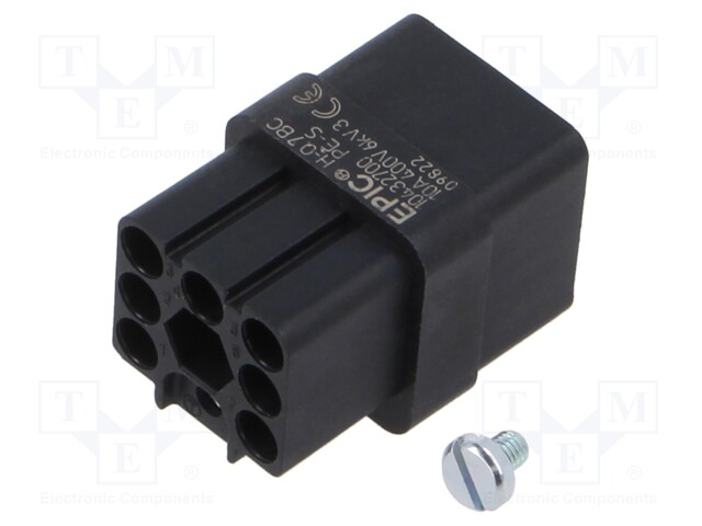 Connector: HDC; contact insert; female; EPIC H-Q; PIN: 8; 7+PE; 10A