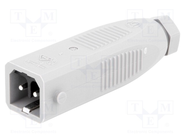 Connector: rectangular; ST; plug; male; PIN: 2; tinned; IP54; 16A