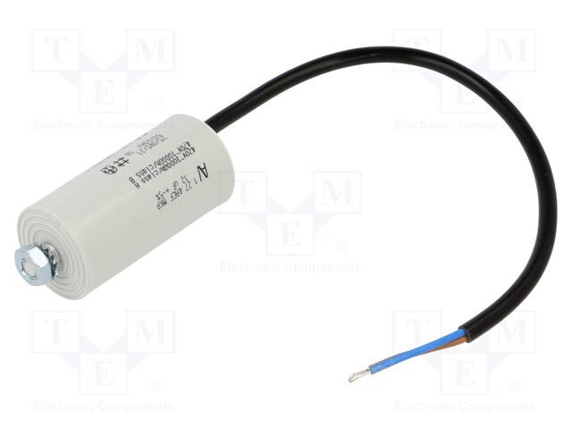 Film Capacitor, 12 µF, C27 Motor Run Series, 470 VAC, Wire Leaded, ± 5%, 20 V/µs