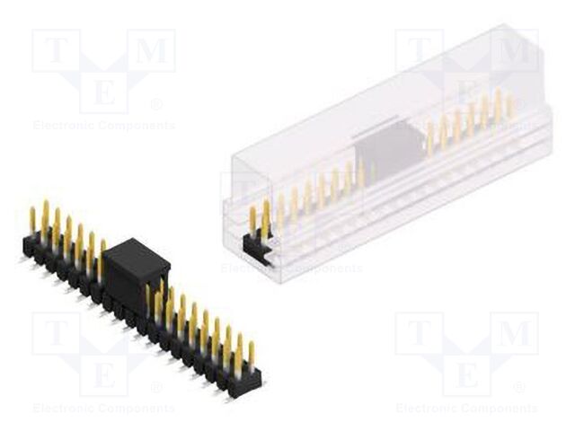 Connector: pin strips; pin header; male; PIN: 38; 2.54mm; SMT; 2x19