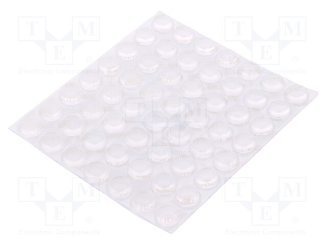 Self-adhesive foot; H: 3.6mm; transparent; polyurethane