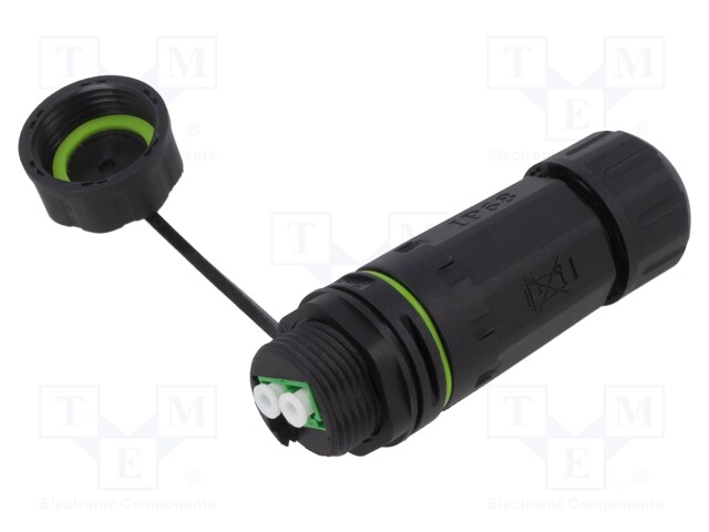 Connector: fiber optic; plug; LC; for cable; ways: 2; straight