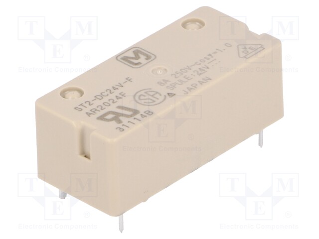 Relay: electromagnetic; DPST-NO; Ucoil: 24VDC; Icontacts max: 8A