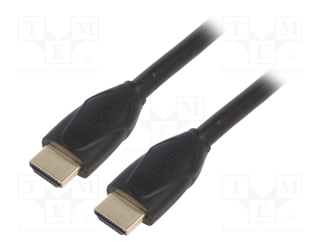 Cable; HDMI 1.4; HDMI plug,both sides; 3m; black; 30AWG; Core: CCS