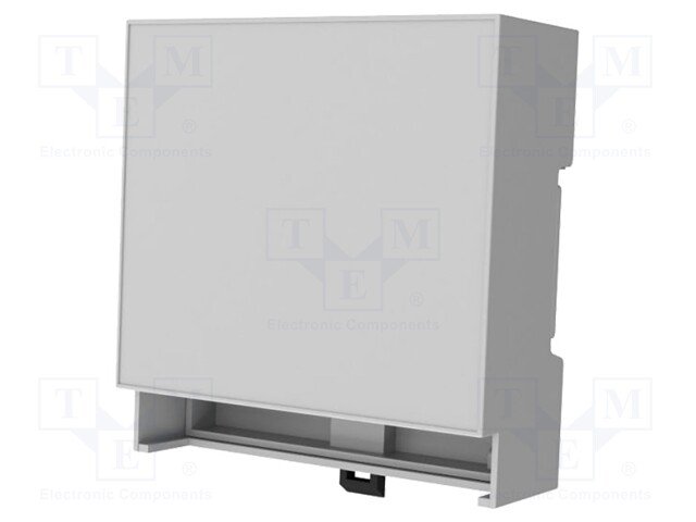 Enclosure: for DIN rail mounting; ABS + PC; grey; No.of mod: 5