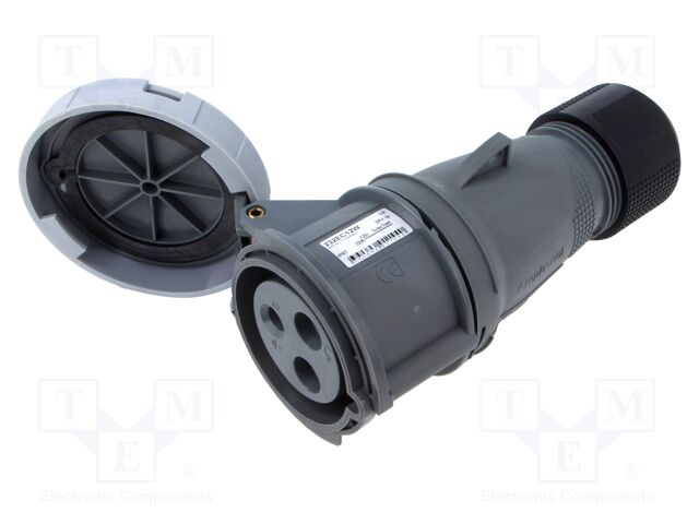 Connector: AC supply 3-phase; plug; female; straight; for cable