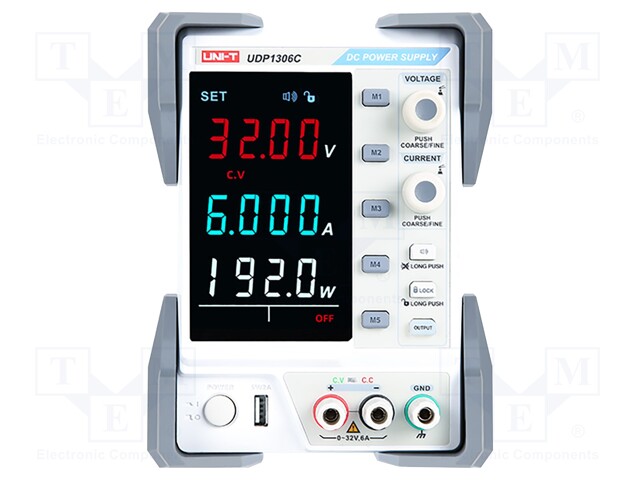 Power supply: laboratory; Channels: 1; 0÷32VDC; 0÷6A; 192W