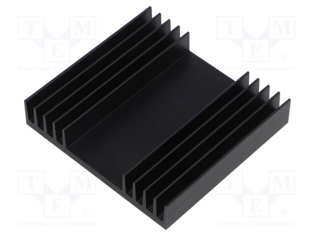 Heatsink: extruded; grilled; black; L: 75mm; W: 79mm; H: 15mm