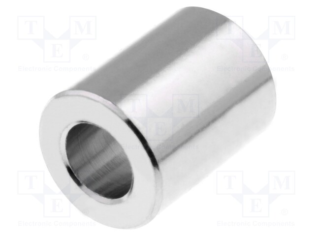 Spacer sleeve; 10mm; cylindrical; brass; nickel; Out.diam: 8mm