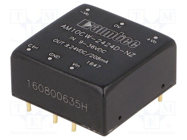 Converter: DC/DC; 10W; Uin: 9÷36V; Uout: 24VDC; Uout2: -24VDC; 1"x1"