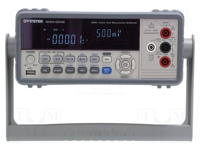 Benchtop multimeter; 2x VFD 5 digit (50000); True RMS; Plug: EU